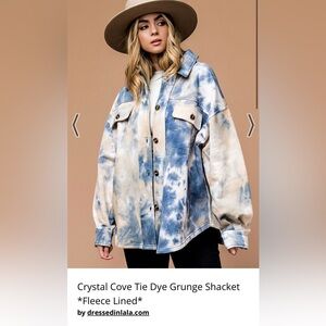 DIL Blue and Tan Tie-Dye Jacket size Small oversized